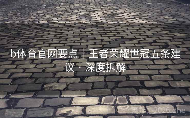 b体育官网要点｜王者荣耀世冠五条建议 · 深度拆解