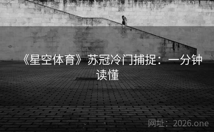 《星空体育》苏冠冷门捕捉：一分钟读懂