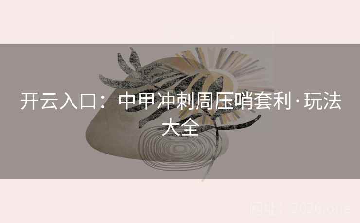 开云入口:中甲冲刺周压哨套利·玩法大全 开云入口:中甲冲刺周压哨套利·玩法大全
